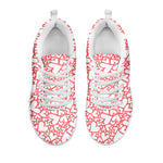 Valentine's Day Heart Pattern Print White Sneakers