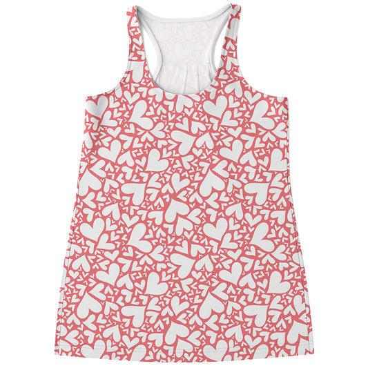 Valentine's Day Heart Pattern Print Women's Racerback Tank Top