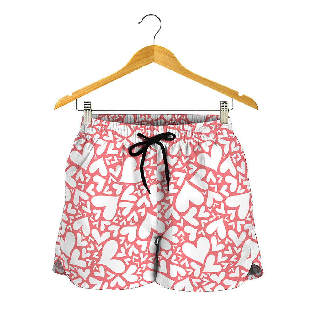 Valentine's Day Heart Pattern Print Women's Shorts