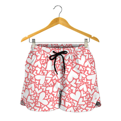 Valentine's Day Heart Pattern Print Women's Shorts
