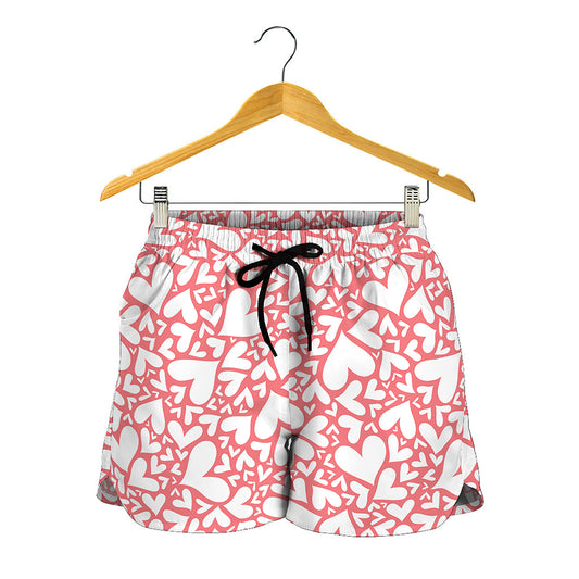 Valentine's Day Heart Pattern Print Women's Shorts