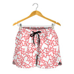Valentine's Day Heart Pattern Print Women's Shorts