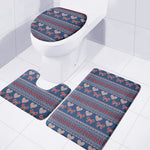 Valentine's Day Knitted Pattern Print 3 Piece Bath Mat Set