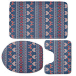 Valentine's Day Knitted Pattern Print 3 Piece Bath Mat Set