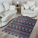 Valentine's Day Knitted Pattern Print Area Rug