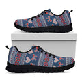 Valentine's Day Knitted Pattern Print Black Running Shoes