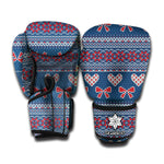 Valentine's Day Knitted Pattern Print Boxing Gloves