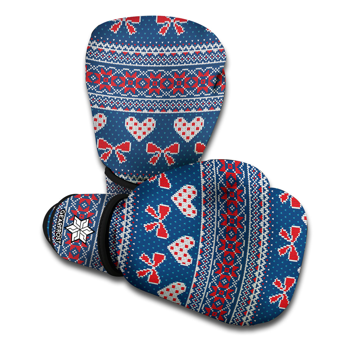 Valentine's Day Knitted Pattern Print Boxing Gloves