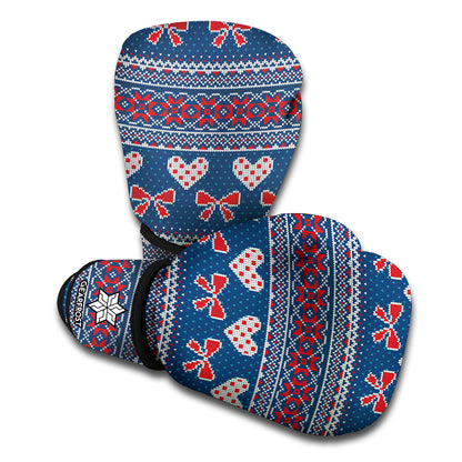 Valentine's Day Knitted Pattern Print Boxing Gloves