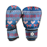 Valentine's Day Knitted Pattern Print Boxing Gloves