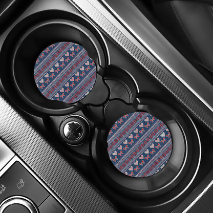 Valentine's Day Knitted Pattern Print Car Coasters