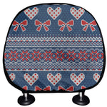 Valentine's Day Knitted Pattern Print Car Headrest Covers