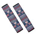 Valentine's Day Knitted Pattern Print Car Seat Belt Covers