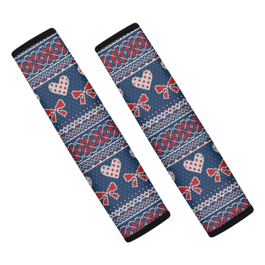 Valentine's Day Knitted Pattern Print Car Seat Belt Covers