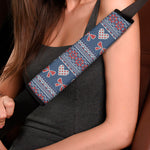 Valentine's Day Knitted Pattern Print Car Seat Belt Covers
