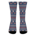 Valentine's Day Knitted Pattern Print Crew Socks