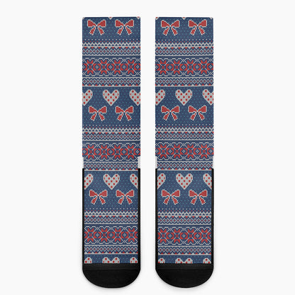 Valentine's Day Knitted Pattern Print Crew Socks