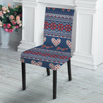 Valentine's Day Knitted Pattern Print Dining Chair Slipcover