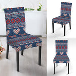 Valentine's Day Knitted Pattern Print Dining Chair Slipcover