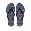 Valentine's Day Knitted Pattern Print Flip Flops