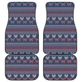 Valentine's Day Knitted Pattern Print Front and Back Car Floor Mats