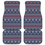 Valentine's Day Knitted Pattern Print Front and Back Car Floor Mats