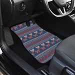 Valentine's Day Knitted Pattern Print Front and Back Car Floor Mats