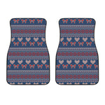 Valentine's Day Knitted Pattern Print Front Car Floor Mats
