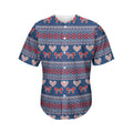 Valentine's Day Knitted Pattern Print Men's Baseball Jersey