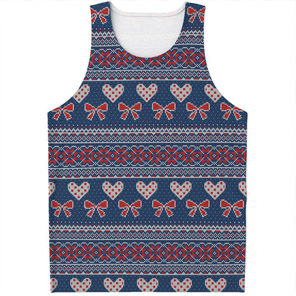 Valentine's Day Knitted Pattern Print Men's Tank Top