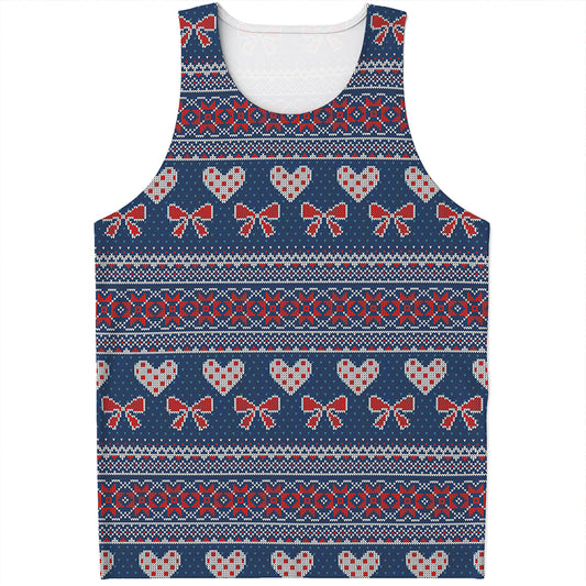 Valentine's Day Knitted Pattern Print Men's Tank Top
