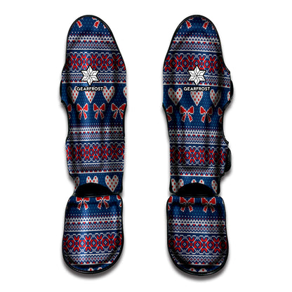 Valentine's Day Knitted Pattern Print Muay Thai Shin Guard