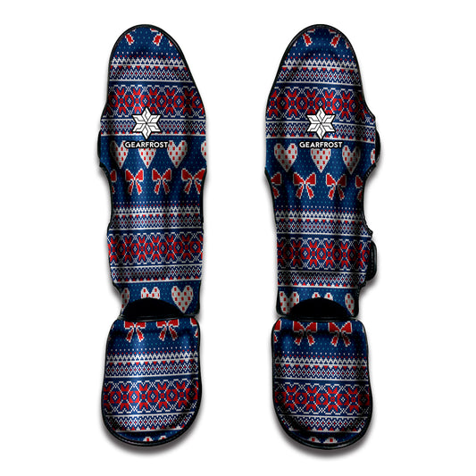 Valentine's Day Knitted Pattern Print Muay Thai Shin Guard