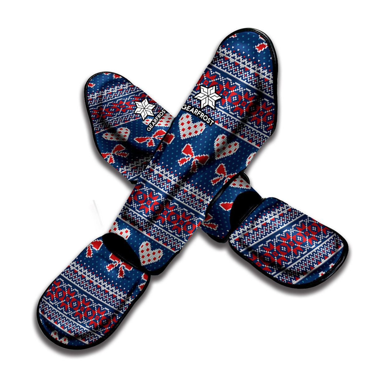 Valentine's Day Knitted Pattern Print Muay Thai Shin Guard