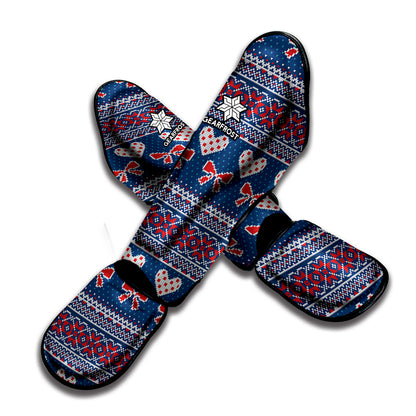 Valentine's Day Knitted Pattern Print Muay Thai Shin Guard