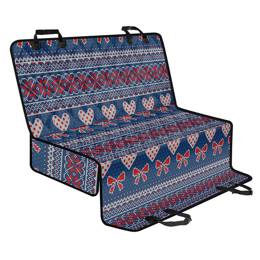 Valentine's Day Knitted Pattern Print Pet Car Back Seat Cover