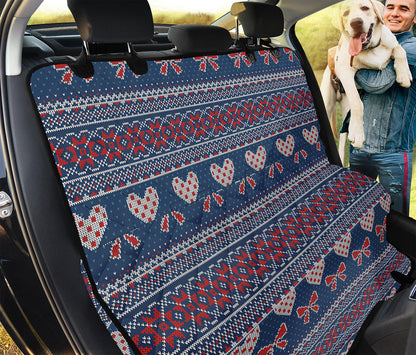Valentine's Day Knitted Pattern Print Pet Car Back Seat Cover