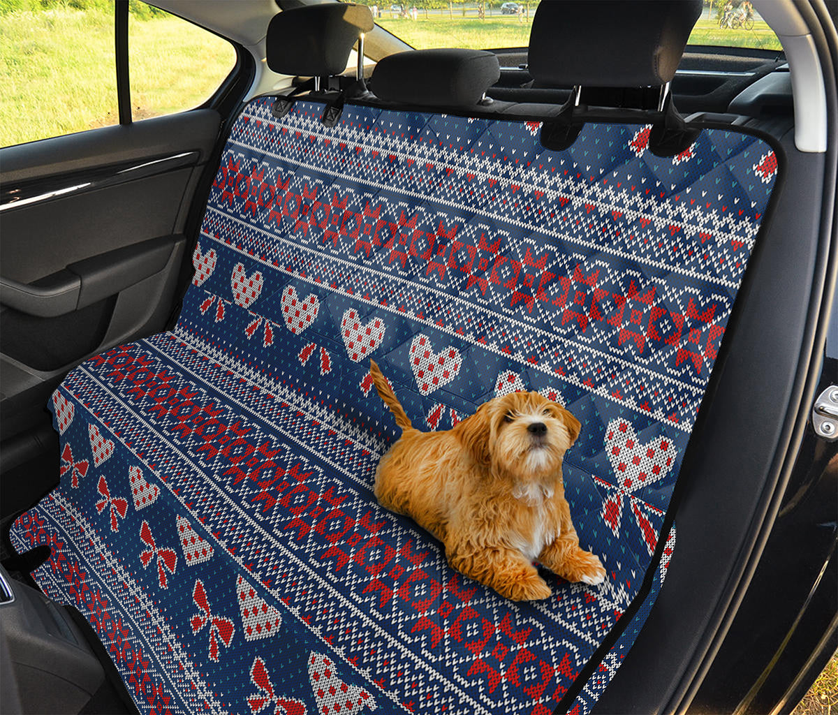 Valentine's Day Knitted Pattern Print Pet Car Back Seat Cover