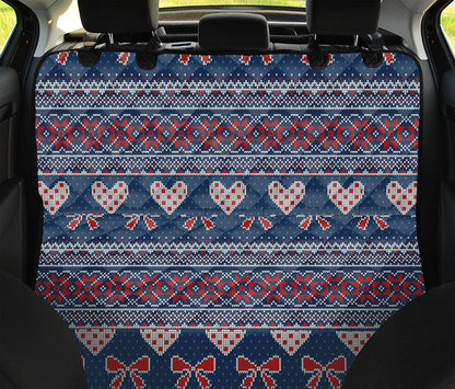 Valentine's Day Knitted Pattern Print Pet Car Back Seat Cover