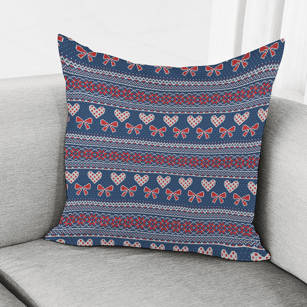 Valentine's Day Knitted Pattern Print Pillow Cover