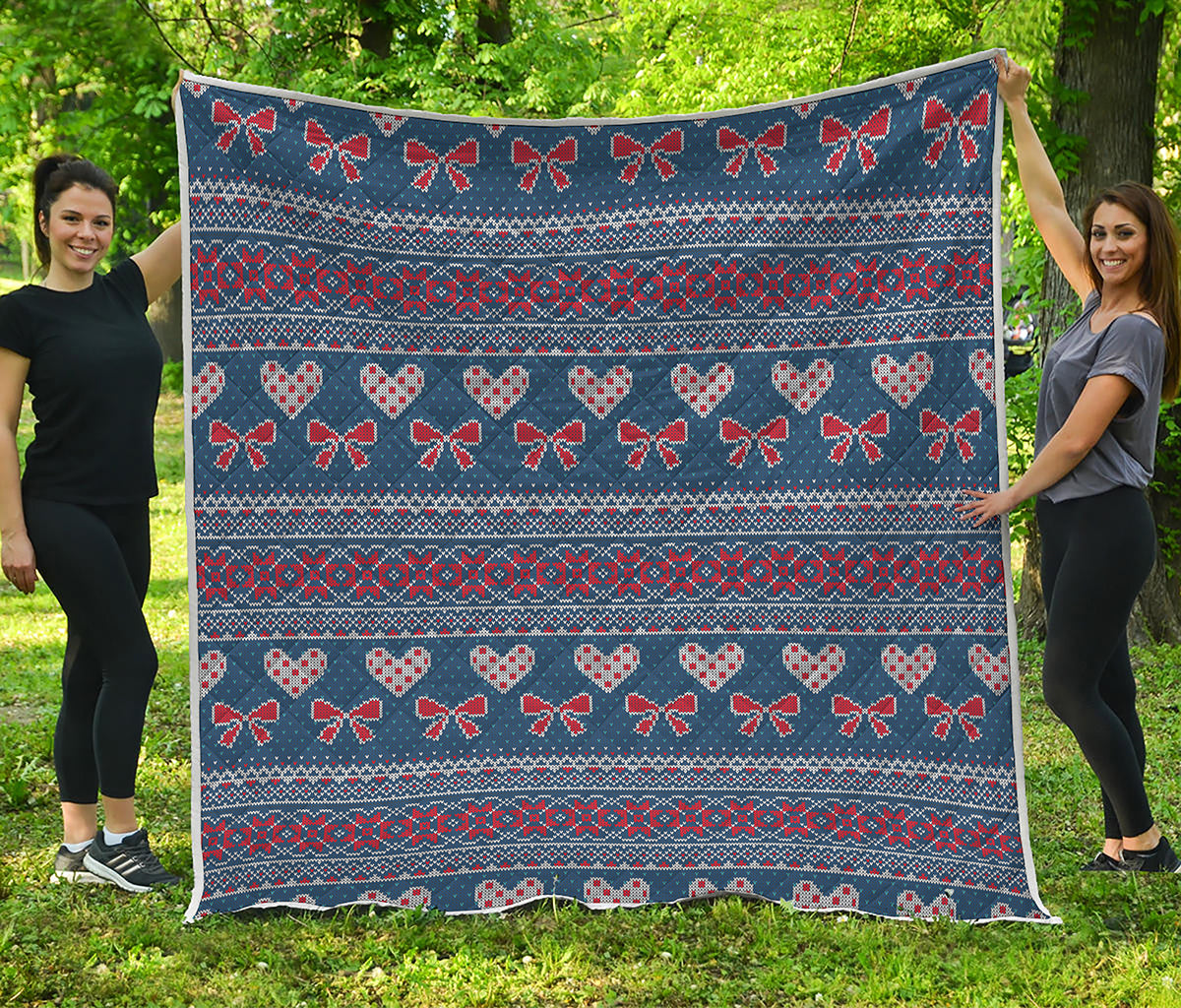 Valentine's Day Knitted Pattern Print Quilt