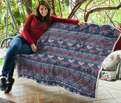Valentine's Day Knitted Pattern Print Quilt