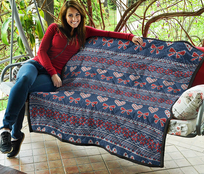 Valentine's Day Knitted Pattern Print Quilt