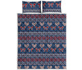 Valentine's Day Knitted Pattern Print Quilt Bed Set