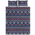 Valentine's Day Knitted Pattern Print Quilt Bed Set