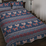 Valentine's Day Knitted Pattern Print Quilt Bed Set