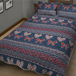 Valentine's Day Knitted Pattern Print Quilt Bed Set
