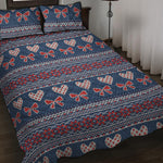 Valentine's Day Knitted Pattern Print Quilt Bed Set