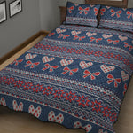 Valentine's Day Knitted Pattern Print Quilt Bed Set