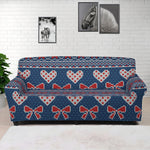 Valentine's Day Knitted Pattern Print Sofa Cover